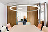 Conference room with interior fittings made of melamine faced panels