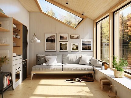 Pièce lumineuse avec les décors bois Pfleiderer Pièce lumineuse avec les décors bois Pfleiderer