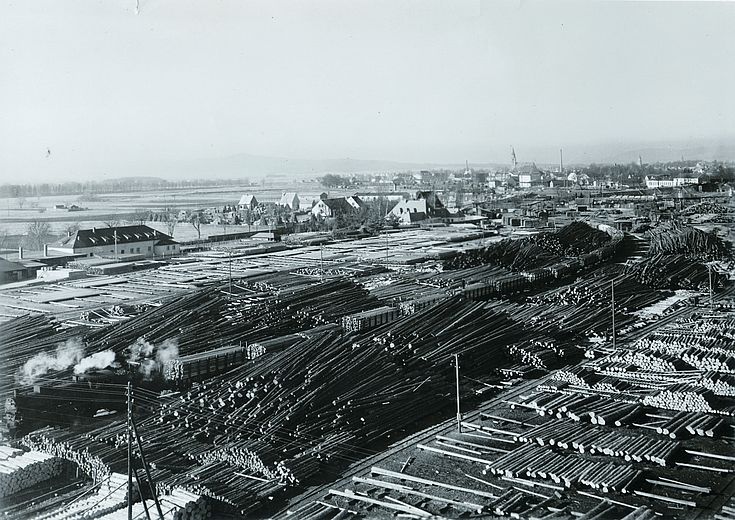 1894 Fondazione come società di commercio di legname e fluitazione a Heilbronn am Neckar 1894 Fondazione come società di commercio di legname e fluitazione a Heilbronn am Neckar