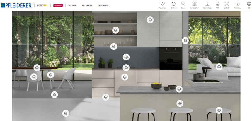 Aperçu du room designer de Pfleiderer