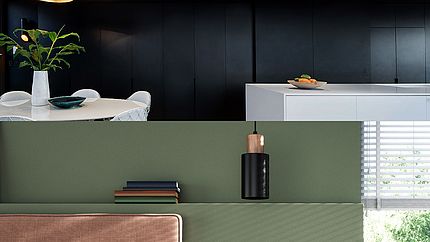 Küche und Schlafzimmer mit moderner Farbgestaltung Küche und Schlafzimmer mit moderner Farbgestaltung