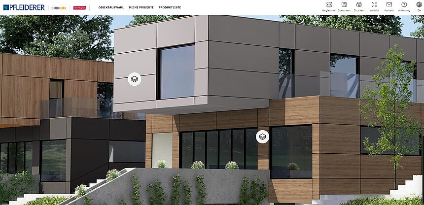 Aperçu du simulateur de façade Pfleiderer Aperçu du simulateur de façade Pfleiderer